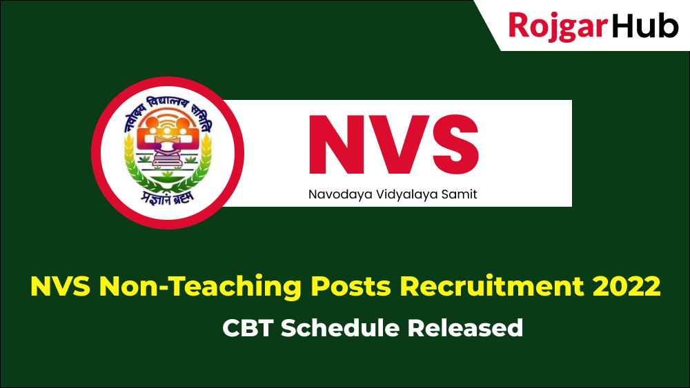 NVS Non-Teaching Posts CBT Schedule