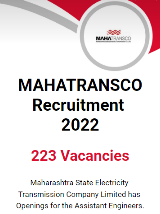 MAHATRANSCO Recruitment 2022 – 223 Engineer
