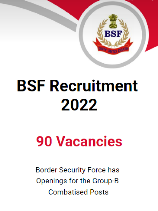 BSF Recruitment 2022 – 90 Inspector and Engineer